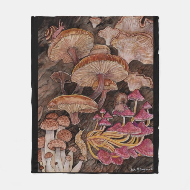 Menagerie of Mushroom Fleece Blanket (Framsidan)