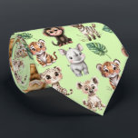 Menagerie of Safari Animals Neck Tie Slips<br><div class="desc">Lägg till ett litet vild-charm till din utrustning med den här beundransvärda Cute Safari Animals Necktie! Denna slips är en underbar blandning av roligt och sofistikering och har en lekfull mönster av tecknad-stil safari-favoriter - inklusive leende lejon, mjuka giraffer, cheeky-apor, nyfikna zebröder och små elefanter. Djuren illustreras i mjuk, varm...</div>