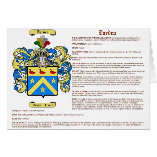 (Menande) Darden, Hälsningskort (Framsidan Horizontal)