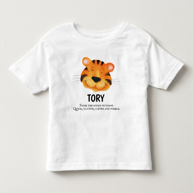 Menande t-skjorta för gulligt tigerTorynamn T Shirt (Framsida)