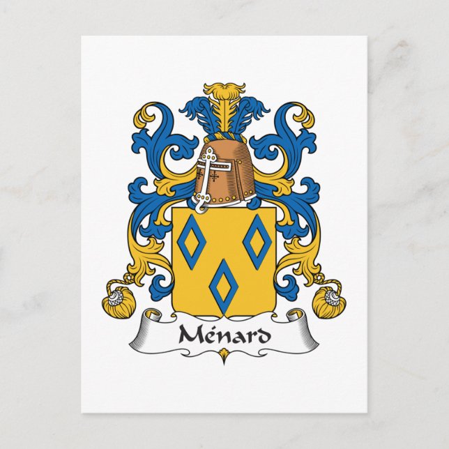 Menard Family Crest Vykort (Framsida)