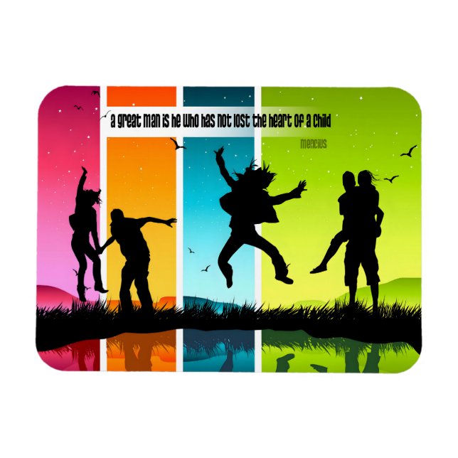 Mencius inspirationcitat "En underbar man" flexibe Magnet (Horisontell)