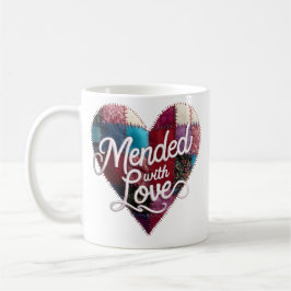 Mended with Love Mug – Heartfelt Patchwork Gift Kaffemugg