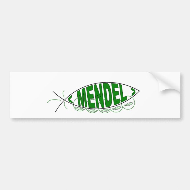 Mendel Peapod Fish Bumper Sticker Bildekal (Framsidan)