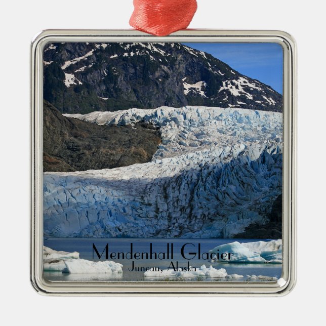 Mendenhall glaciär/Juneau Alaska mall Julgransprydnad Metall (Framsidan)