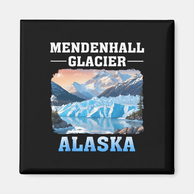 Mendenhall Glacier Alaska Utomhus Vandring Camping Magnet (Framsidan)