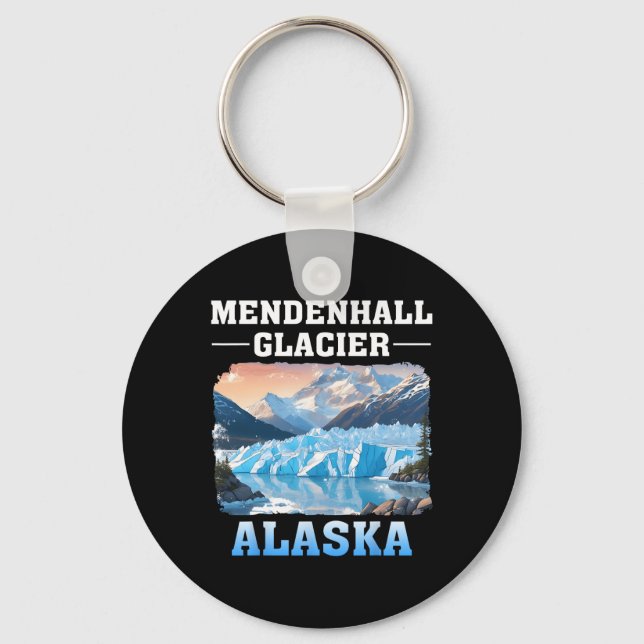 Mendenhall Glacier Alaska Utomhus Vandring Camping Nyckelring (Framsida)