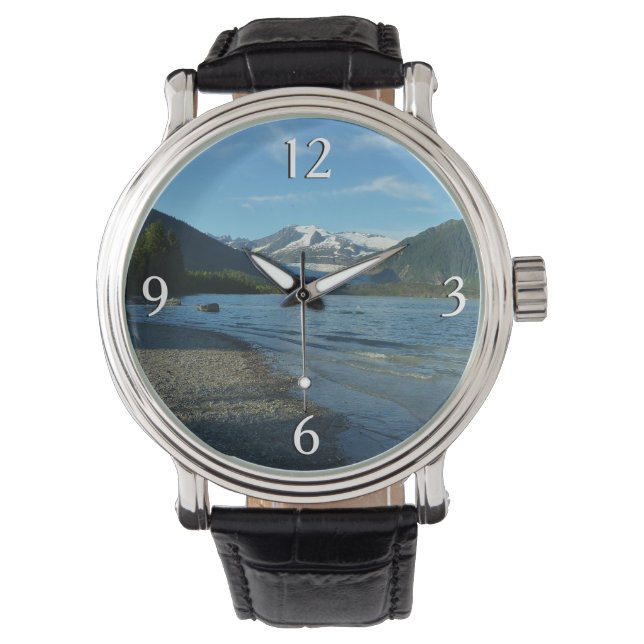 Mendenhall Lake i Juneau Alaska Landskap Armbandsur (Framsida)
