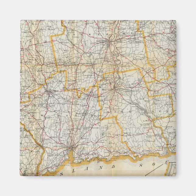 Mendenhall's Guide, Road Karta Connecticut Magnet (Framsidan)