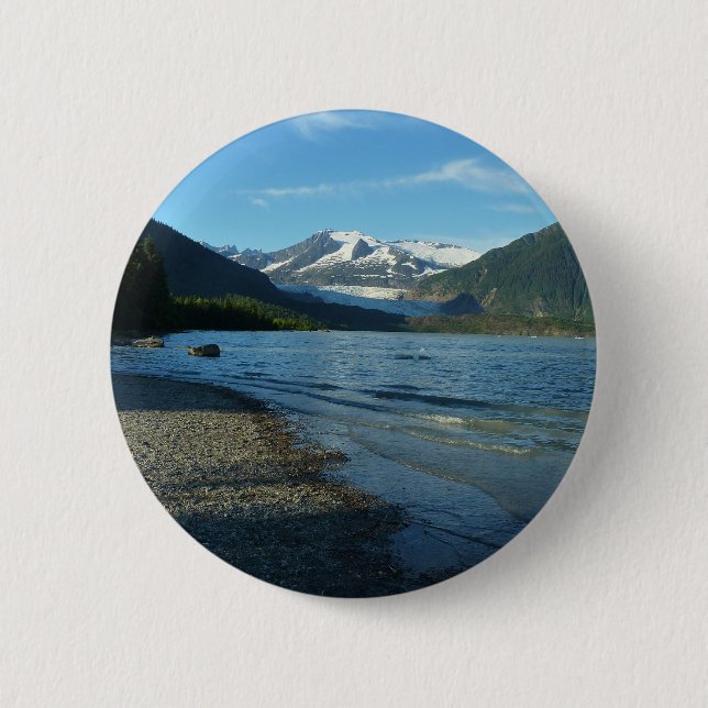 Mendenhallsjön i Juneau Alaska Landskap Knapp (Framsida)
