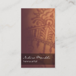 Mendhi buddistisk Namecard för andlig Henna lodrät Visitkort