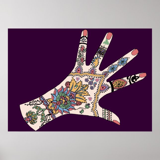 Mendhi händer poster (Framsidan)