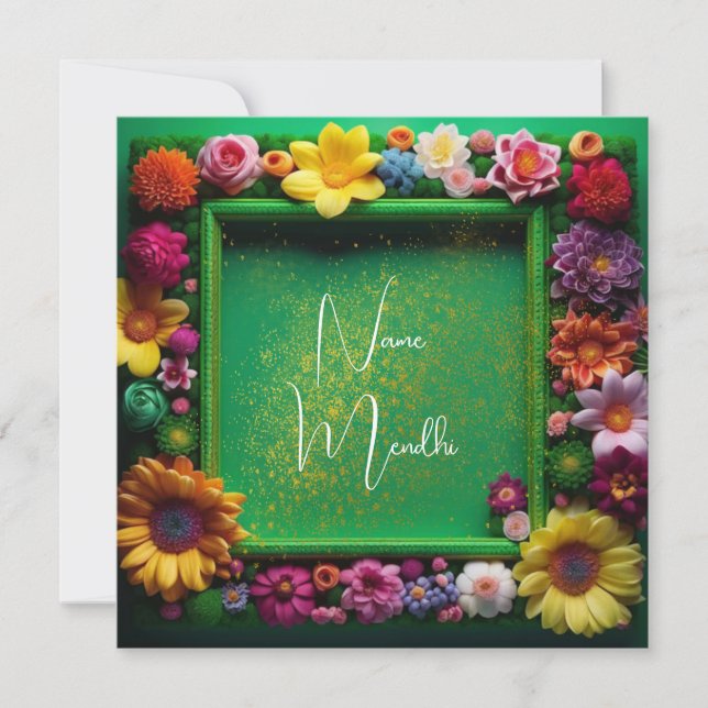 Mendhi-inbjudan Inbjudningar (Framsida)