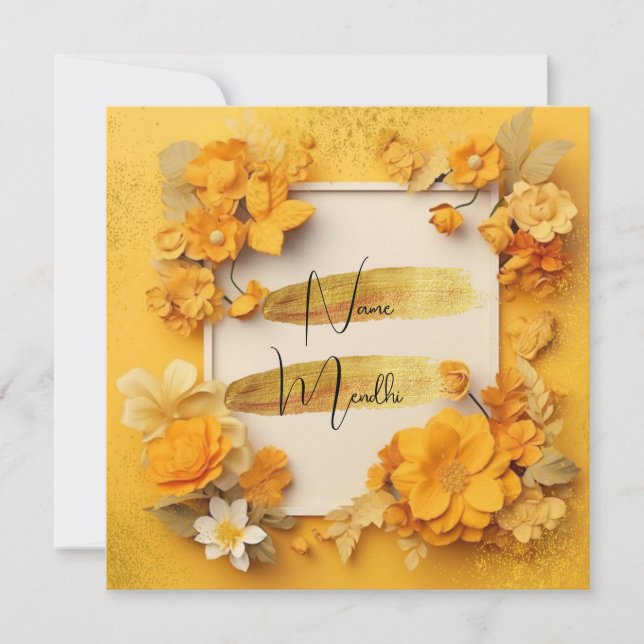 Mendhi-inbjudan Inbjudningar (Framsida)