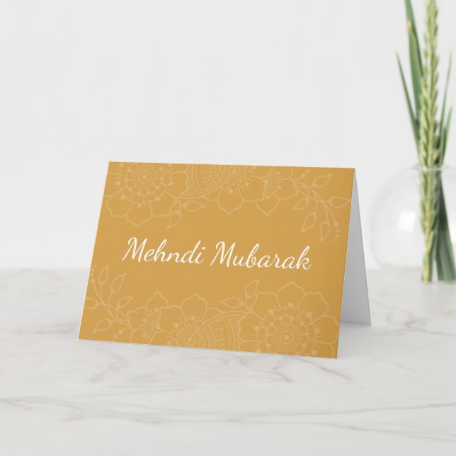 Mendhi Mubarak Islamskt bröllopsdua Grattis Kort (Framsida)