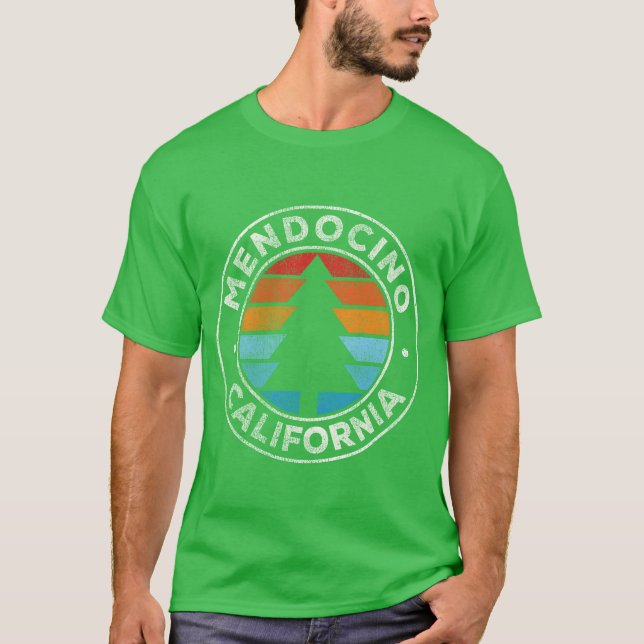 Mendocino California Ca 70S vänner T Shirt (Framsida)
