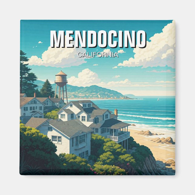 Mendocino California Travel Magnet (Framsidan)