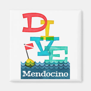 Mendocino Dive - Färggrafik Magnet