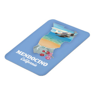 Mendocino Kalifornien karta Magnet