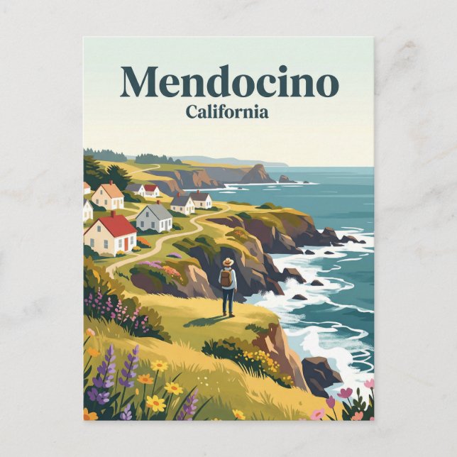 Mendocino Kalifornien Vykort (Framsida)