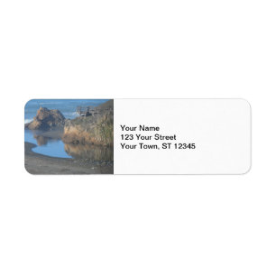 Mendocino Kusten Beach Returadress Etikett