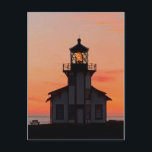 MENDOCINO Lighthouse Point Cabrillo Sunset Vykort<br><div class="desc">Hej där! Hoppas du gillar det här fotot jag fångade. Du kan gärna lägga till din egen text! Kolla min butik för mer.</div>