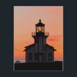 MENDOCINO Lighthouse Point Cabrillo Sunset Vykort<br><div class="desc">Hej där! Hoppas du gillar det här fotot jag fångade. Du kan gärna lägga till din egen text! Kolla min butik för mer.</div>