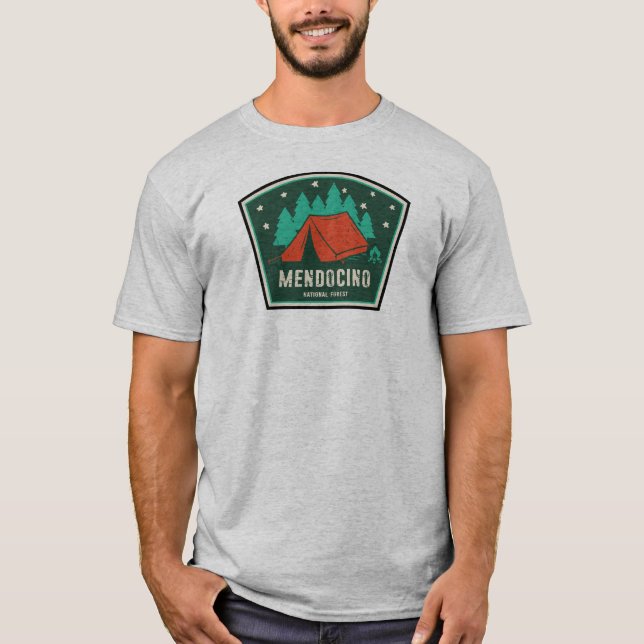 Mendocino National Forest Camping T Shirt (Framsida)