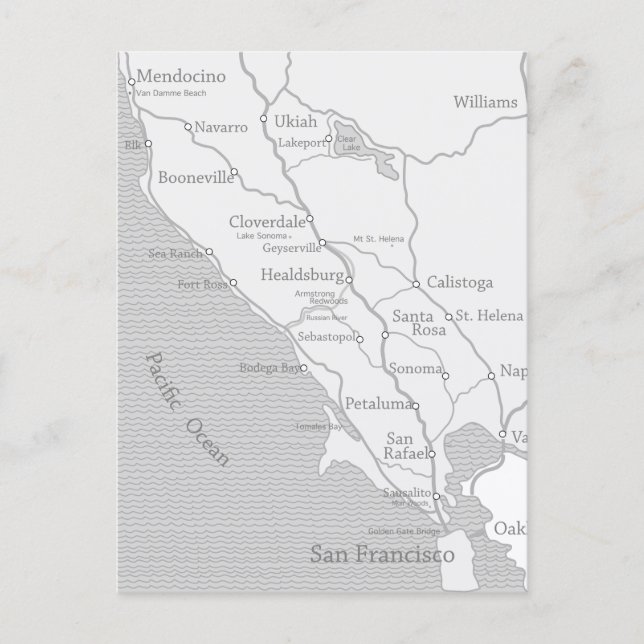 Mendocino till San Francisco Kartpostkort Vykort (Framsida)