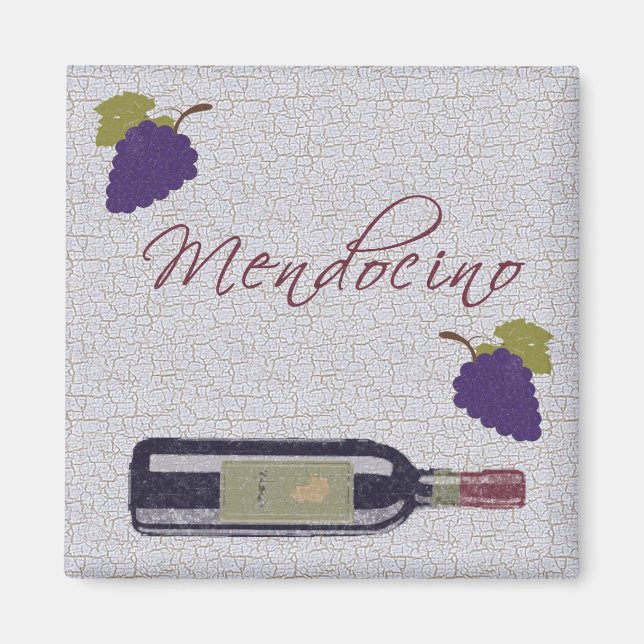 Mendocino Vintage Wine Magnet (Framsidan)