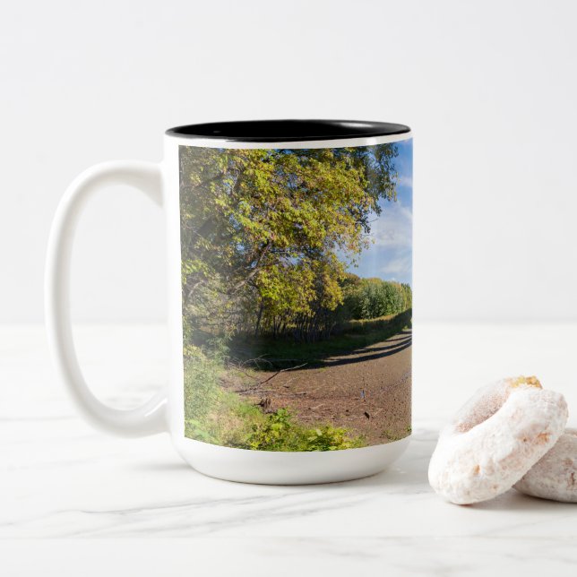 mendota bridge genom fort-snelling Park Två-Tonad Mugg (Med munk)