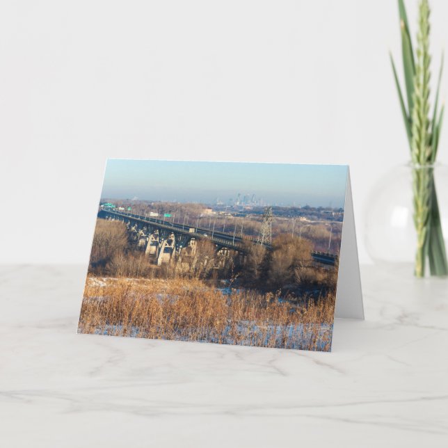 Mendota bridge Minnesottfloden Kort (Framsida)