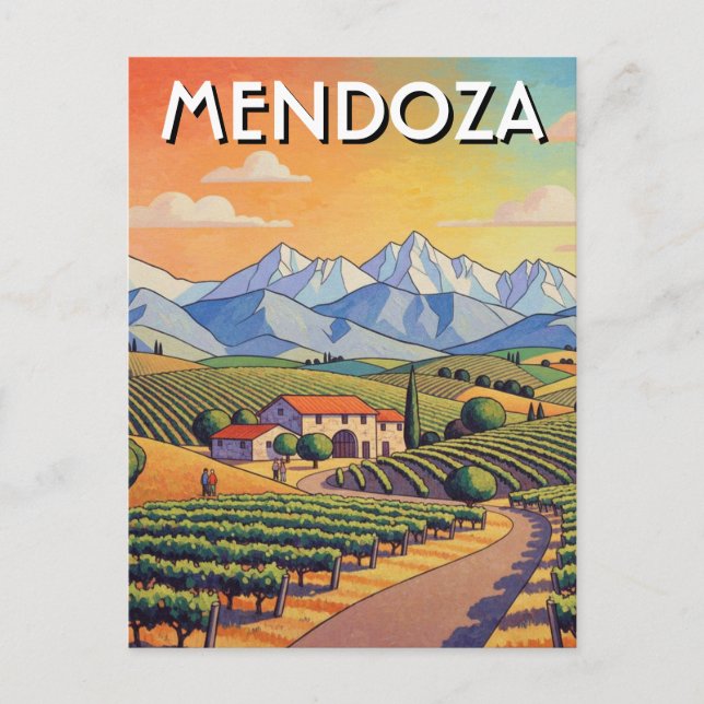 Mendoza Argentina Resa Vykort (Framsida)