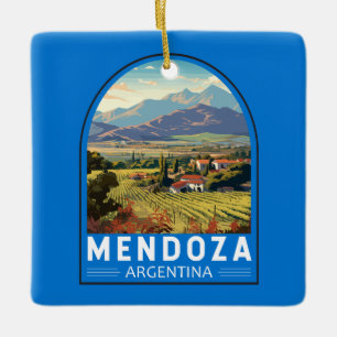 Mendoza Argentina Travel Art Vintage Julgransprydnad Keramik