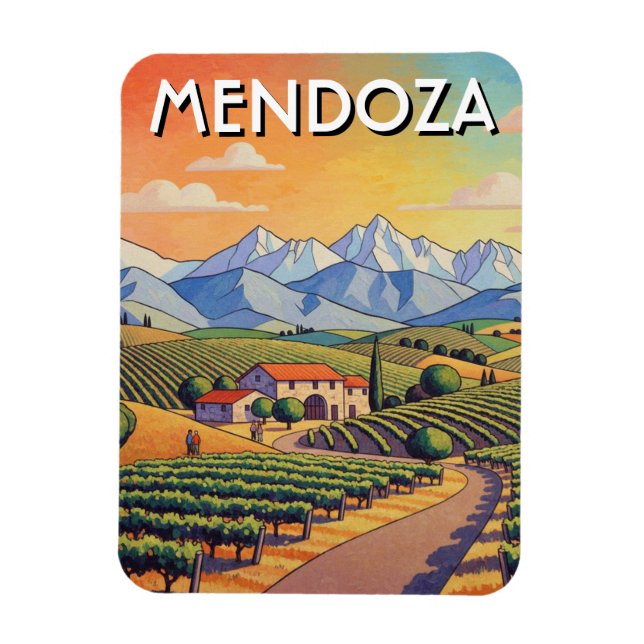 Mendoza Argentina Travel Magnet (Vertikal)