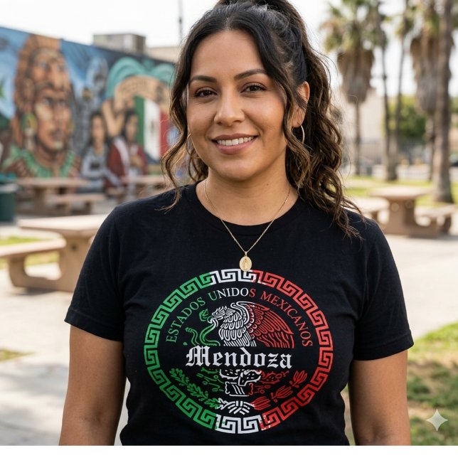 Mendoza Efternamn México emblem skjorta kvinnor T Shirt (Mendoza Last Name México emblem shirt )