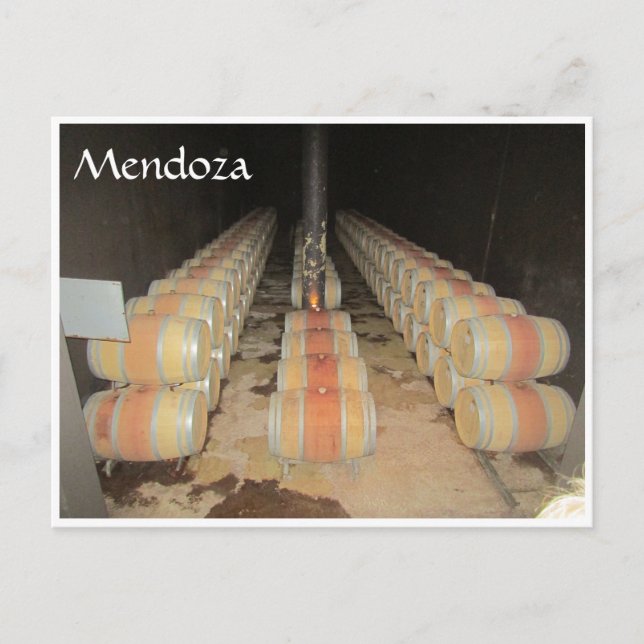 mendoza vin barrels vykort (Framsida)