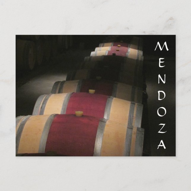mendoza vino barrels vykort (Framsida)