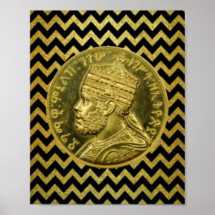 Menelik II Lejon Rasta Solomon Jah Rastafari Poste Poster