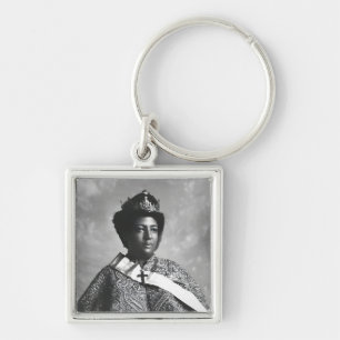 Menen Asfaw drottning Afrika kejsarinnan Selassie Fyrkantig Silverfärgad Nyckelring