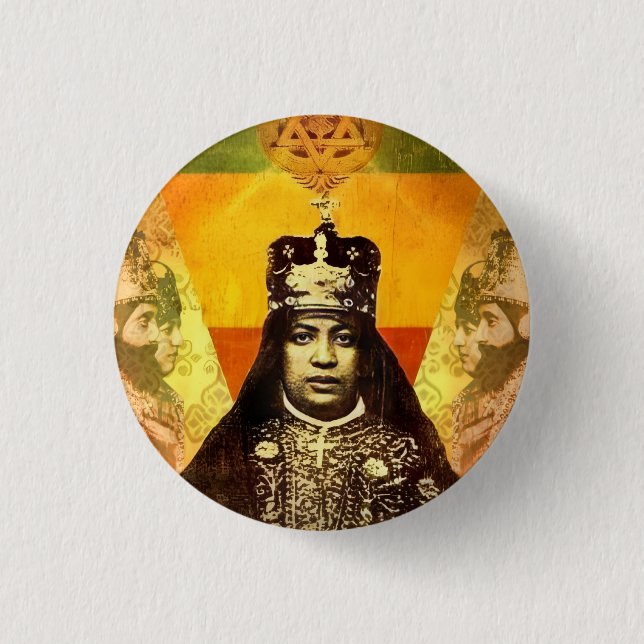 Menen Asfaw Haile Selassie HIM Jah Rastafari  Knapp (Framsida)