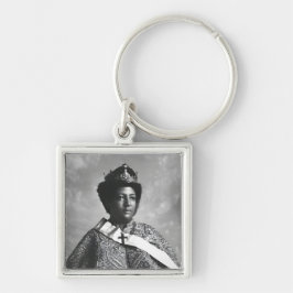 Menen Asfaw Queen Africa Empress Selassie I Roots Fyrkantig Silverfärgad Nyckelring