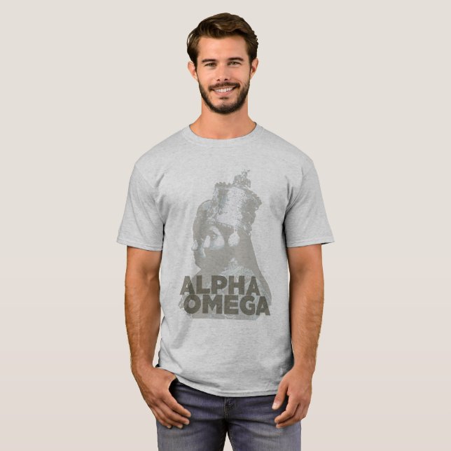 Menen för alfabetiskOmega Haile Selassie Empress T-shirt (Hel framsida)