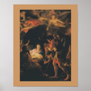 Mengs Adoration Shepherd Painting Vintage affisch