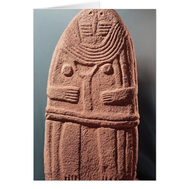 Menhir statue no.4, från Saint-SERINS-sur-Rance Hälsningskort (Framsidan)