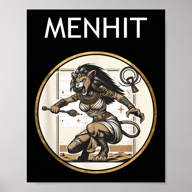Menhit Nubian Krig Goddess Ancient Mythology Poster (Framsidan)