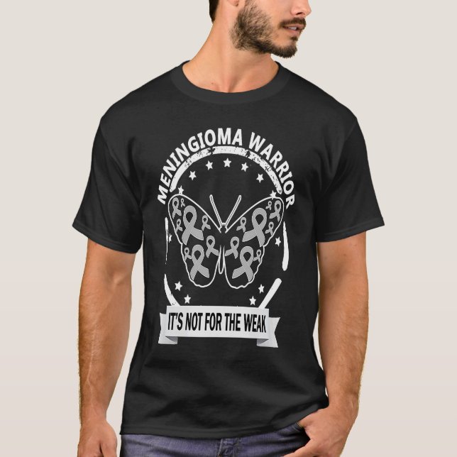 Meningioma Warrior grått ribbon-medvetandehöjande  T Shirt (Framsida)
