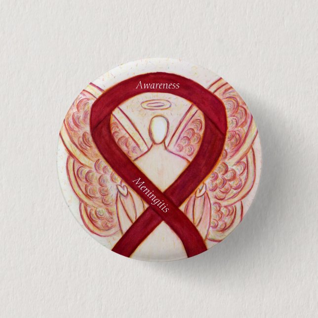 Meningitis Angel Awareness Ribbon Stift Knapp (Framsida)