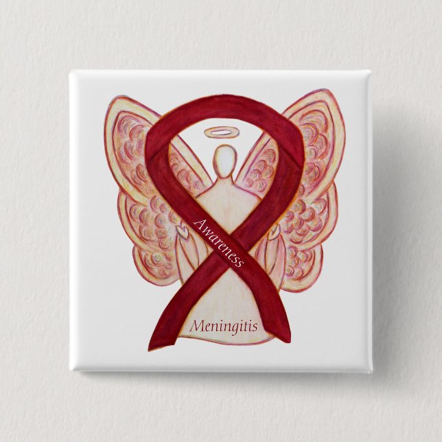 Meningitis Angel Awareness Ribbon Stift Knapp (Framsida)