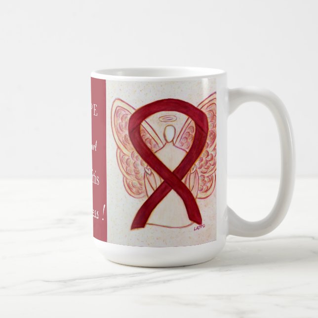 Meningitis Awareness Ribbon Angel Anpassningsbar M Kaffemugg (Höger)